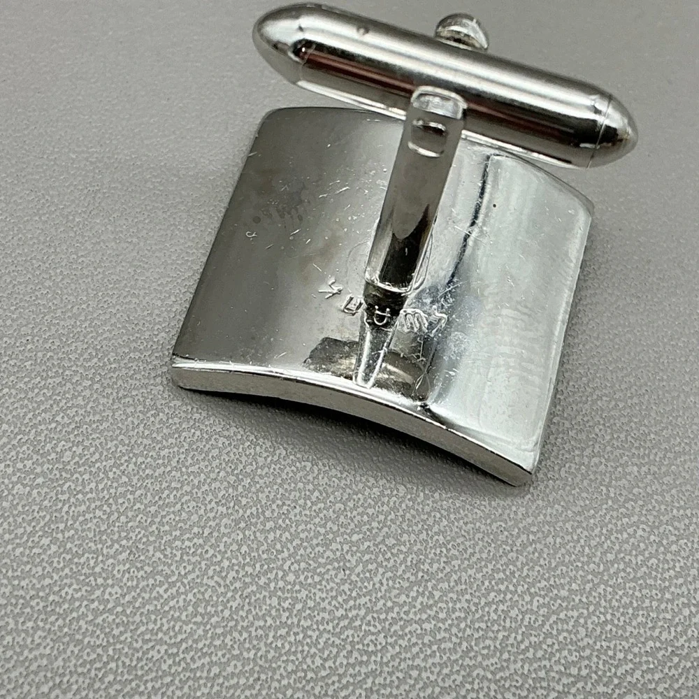 Swank Vintage Square Cufflinks Silver Tone Engraved Scroll Men's Dress Jewelry